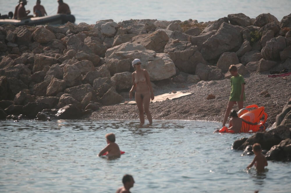 FKK cove pyramid in waters - Nudity as a natural part of human existence
