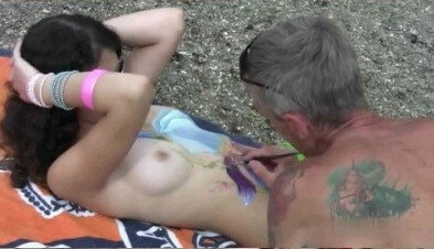 Body Art Nudist Beach 1 Full HD video - Types of recreation in nudist and naturist resorts and parks