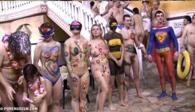 Body paint award lines Full HD - Support and mutual understanding are important in the nudism movement