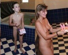Naturists celebrates birthday photos - Being naked fosters trust